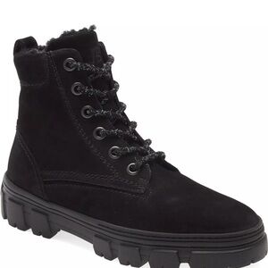 NWT. PAUL GREEN Joaquin Shearling Suede Boot Black Sportnubuk Size 4 AU, 7 US
